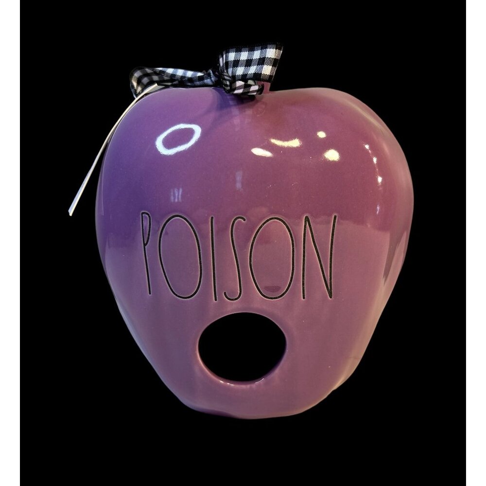 Rae Dunn By Magenta Poison Apple Bird House Purple Black Letters NWT